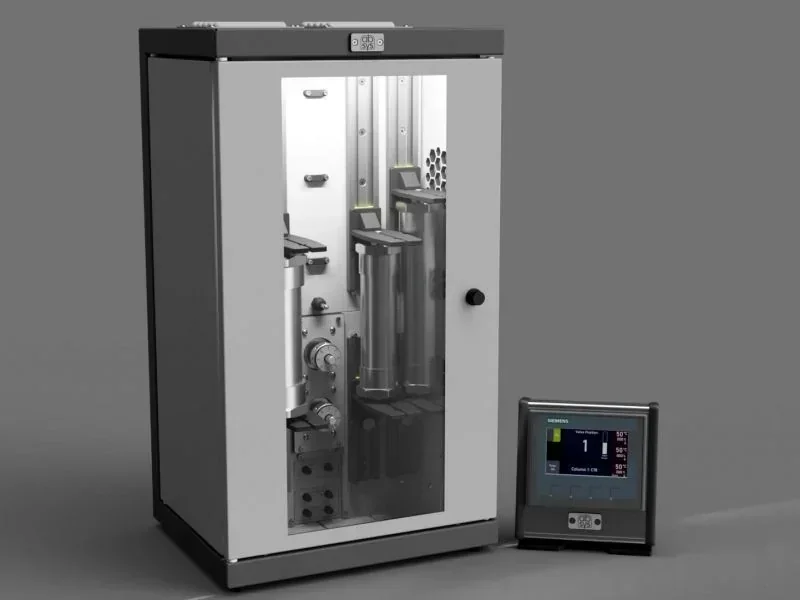 Standard-Säulenofen für bis zu 8 Säulen (8x 30x250mm oder oder 2x 50x250mm) und Durchflussraten von max. 200 ml/min, durchflussbeheizte Säulenkompartimente für bis zu 8 Säulen
