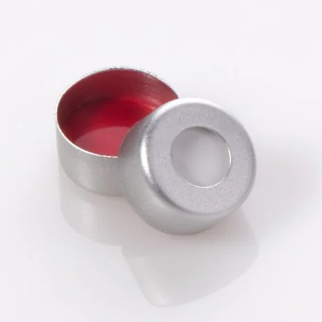 Crimp Cap, 11mm Silver Aluminum with 0.040" PTFE/Silicone Septa, 100/pk