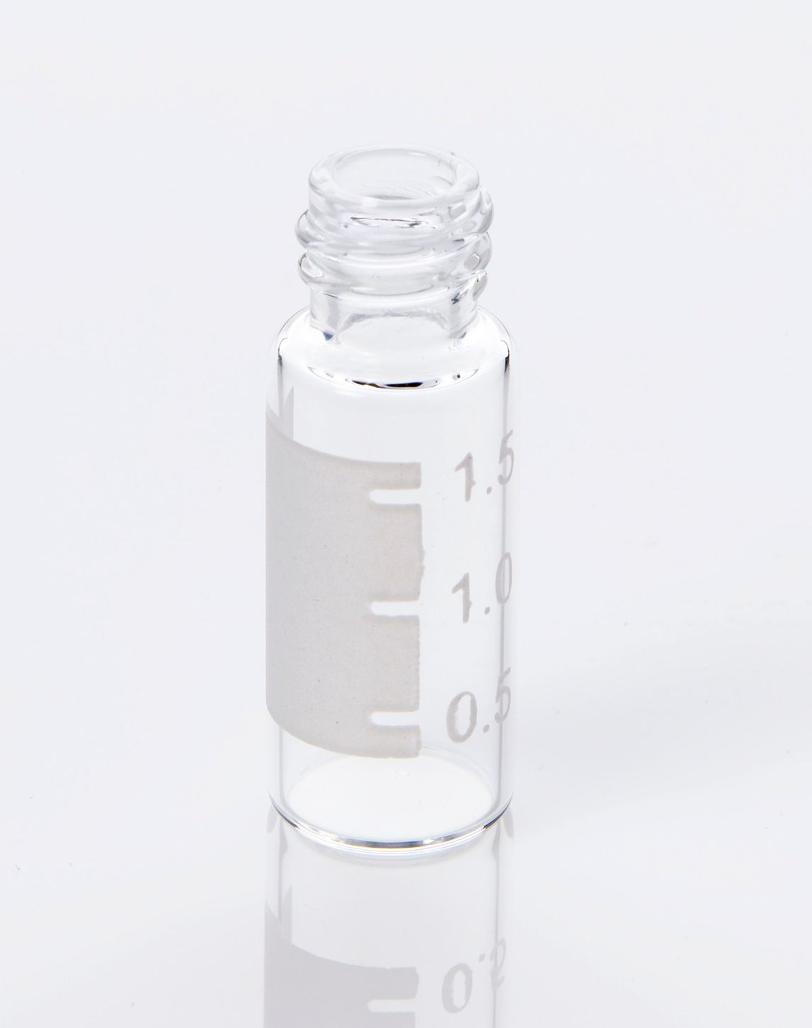 Vial 2mL Clear Glass (12x32mm) with Graduated Marking Spot Standard Mouth 8-425 Screw, 100/pk