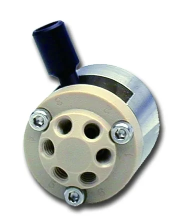 FLOM Manual Valve, 1-2 port rotary, PEEK, 20 MPa (2900 psi), 1/16", 0,8 mm