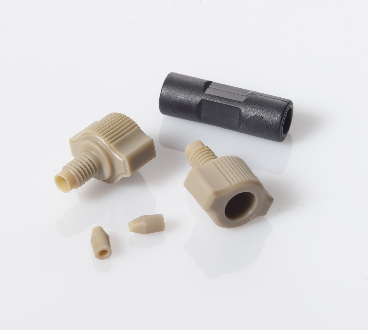 Connector Union PEEK™ 0.020 (0.50mm) Thru-Hole for 1/16" OD Tubing (Union + Fittings)