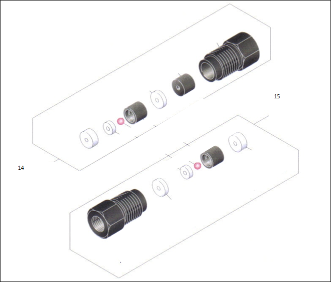 FLOM 1/16 Check valve assembly (Inlet) - please see compatibility below