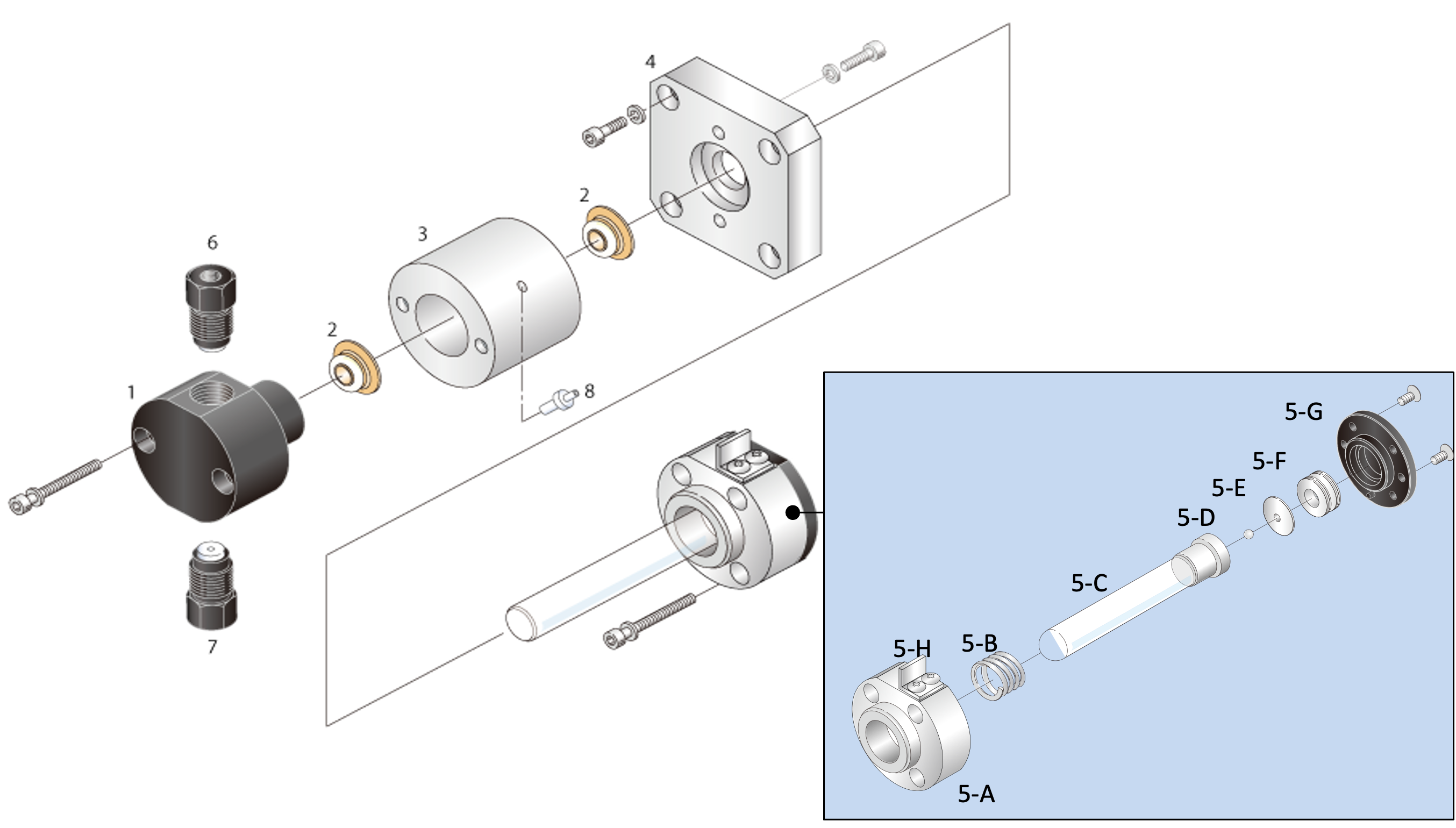 Pump head guide base, φ9.5mm