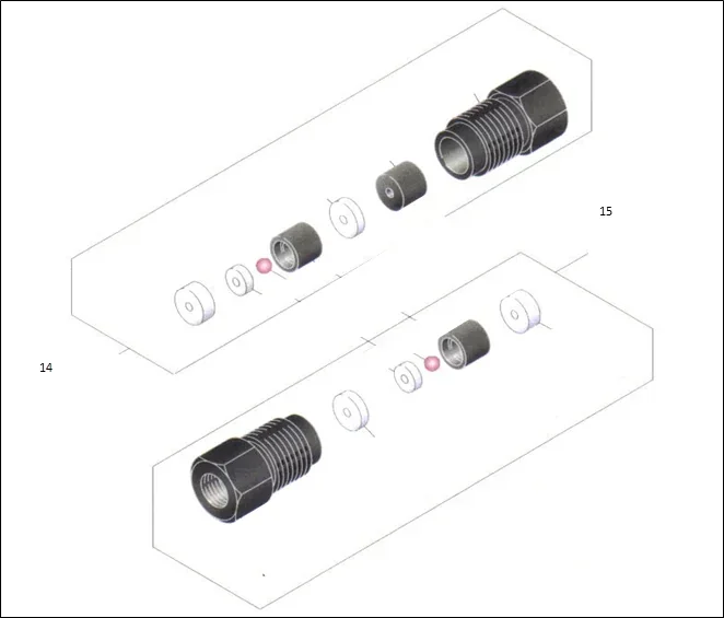 FLOM 1/16" Check valve assembly (Inlet)