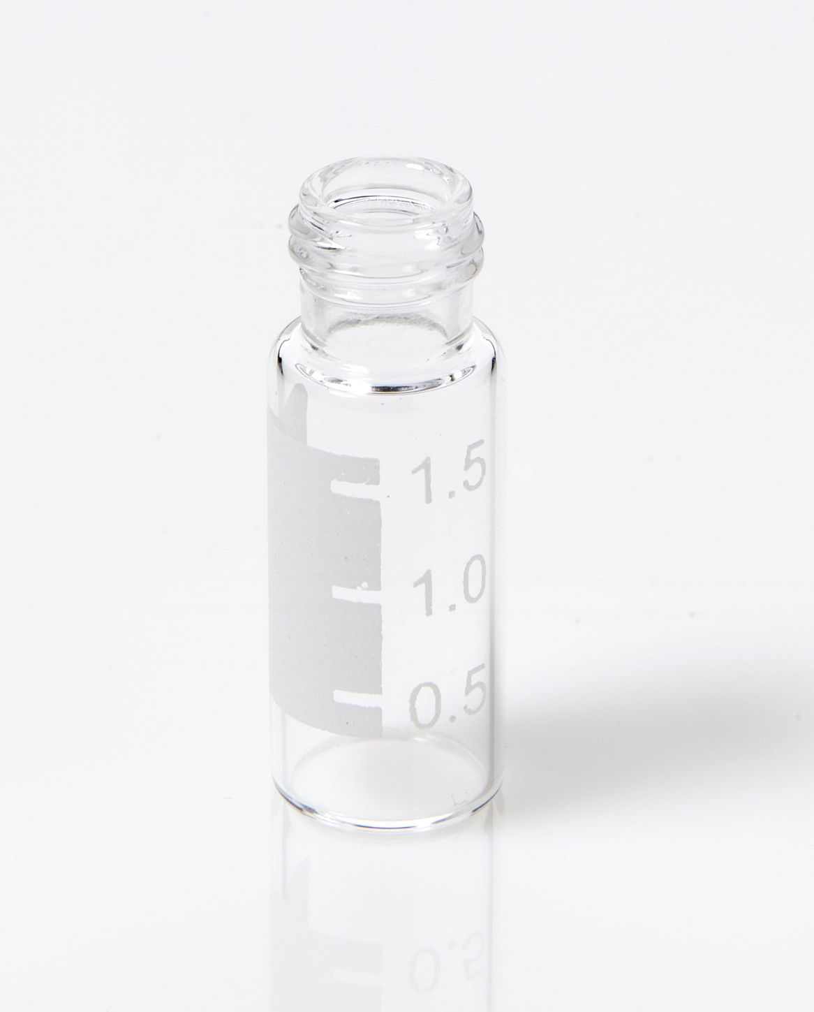 Vial 2mL Clear Glass (12x32mm) with Graduated Marking Spot Wide Mouth 9-425 Screw LC/MS Certified, 100/pk