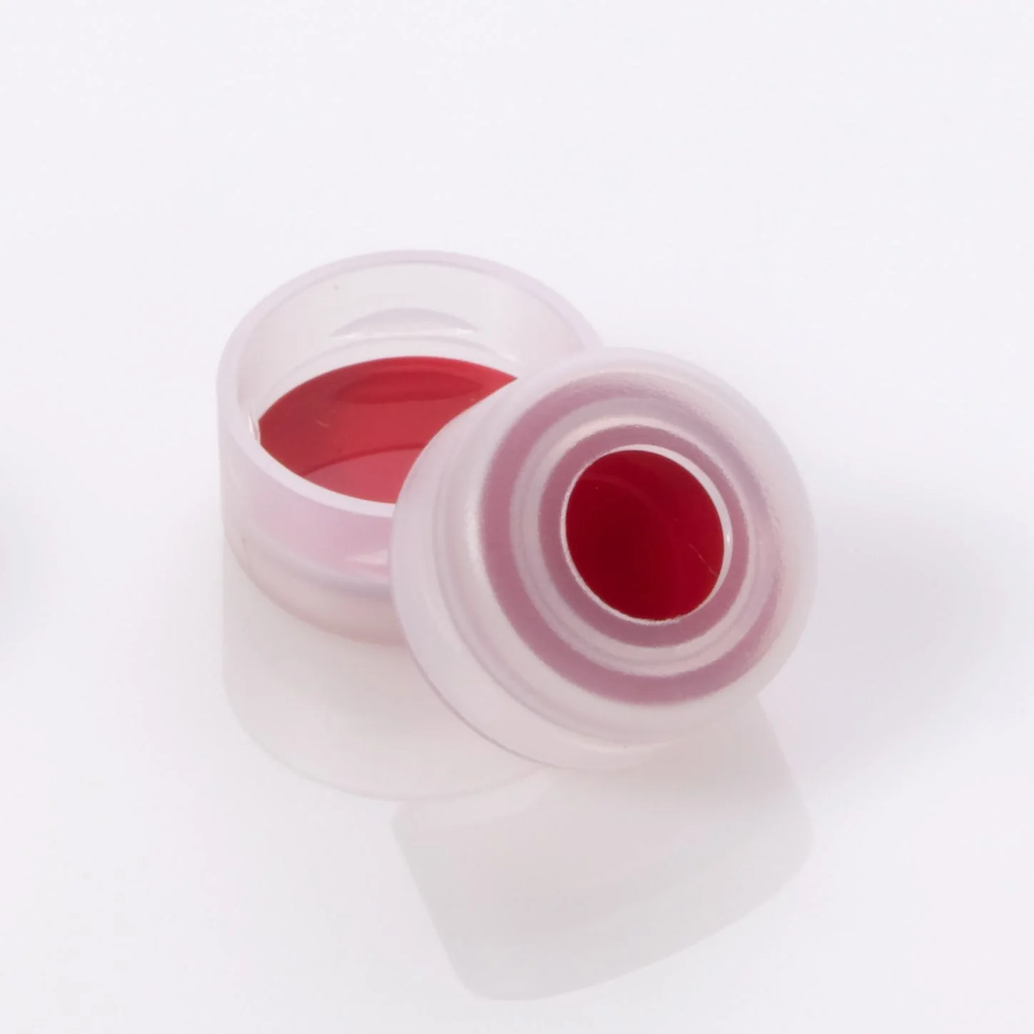 Cap Snap 11mm Clear Polyethylene with 0.040" PTFE/Silicone/PTFE Septa, 100/pk