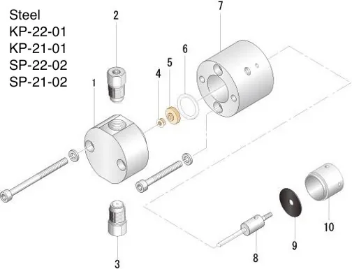 FLOM 1/16" Check valve assembly (Outlet), SS