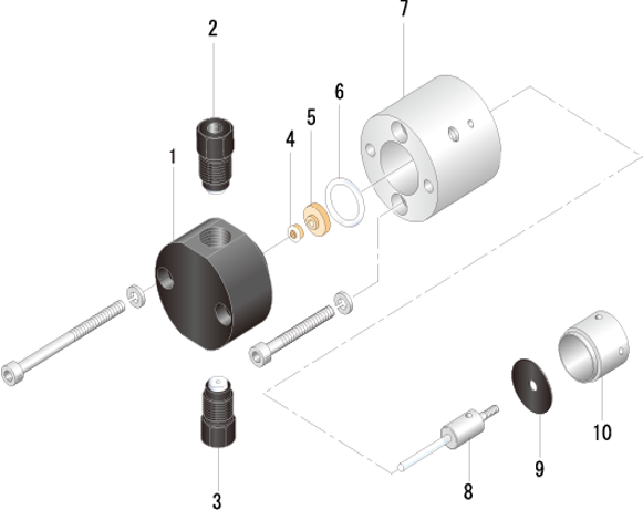 1/16" Check valve assembly (Outlet)