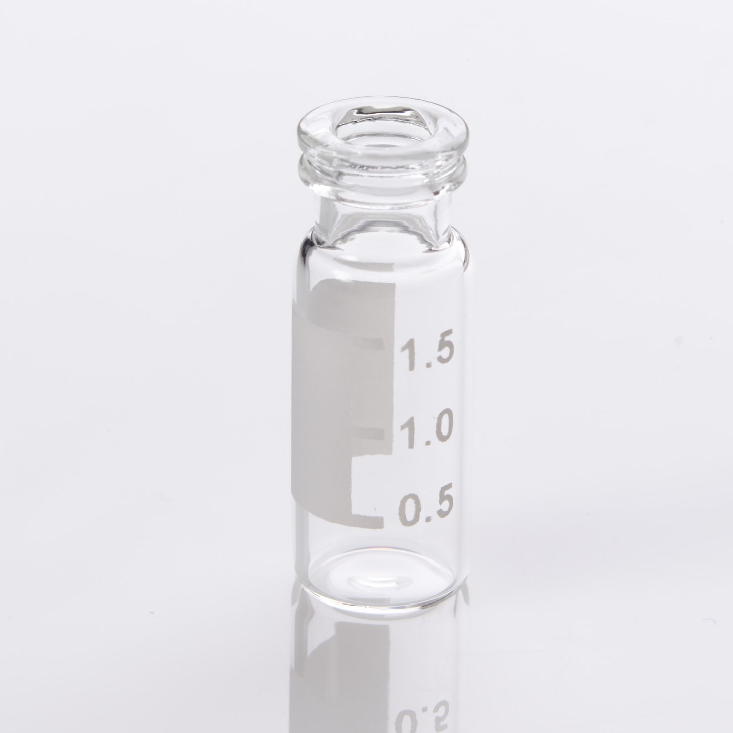 Vial 2mL Clear Glass (12x32mm) with Graduated Marking Spot Wide Mouth 11mm Crimp/Snap Ring LC/MS Certified, 100/pk