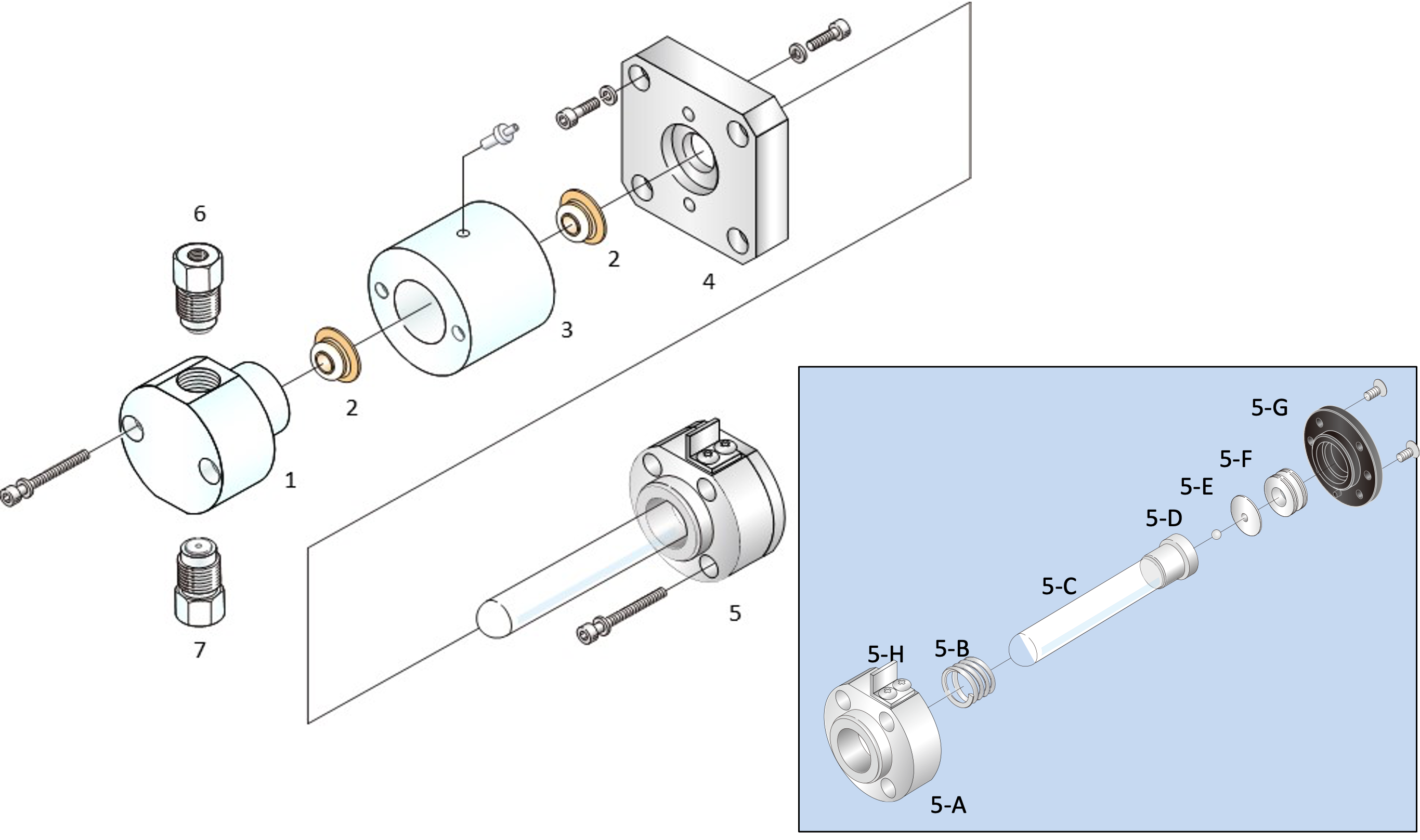 1/16" Teflon Check valve assembly (Outlet)