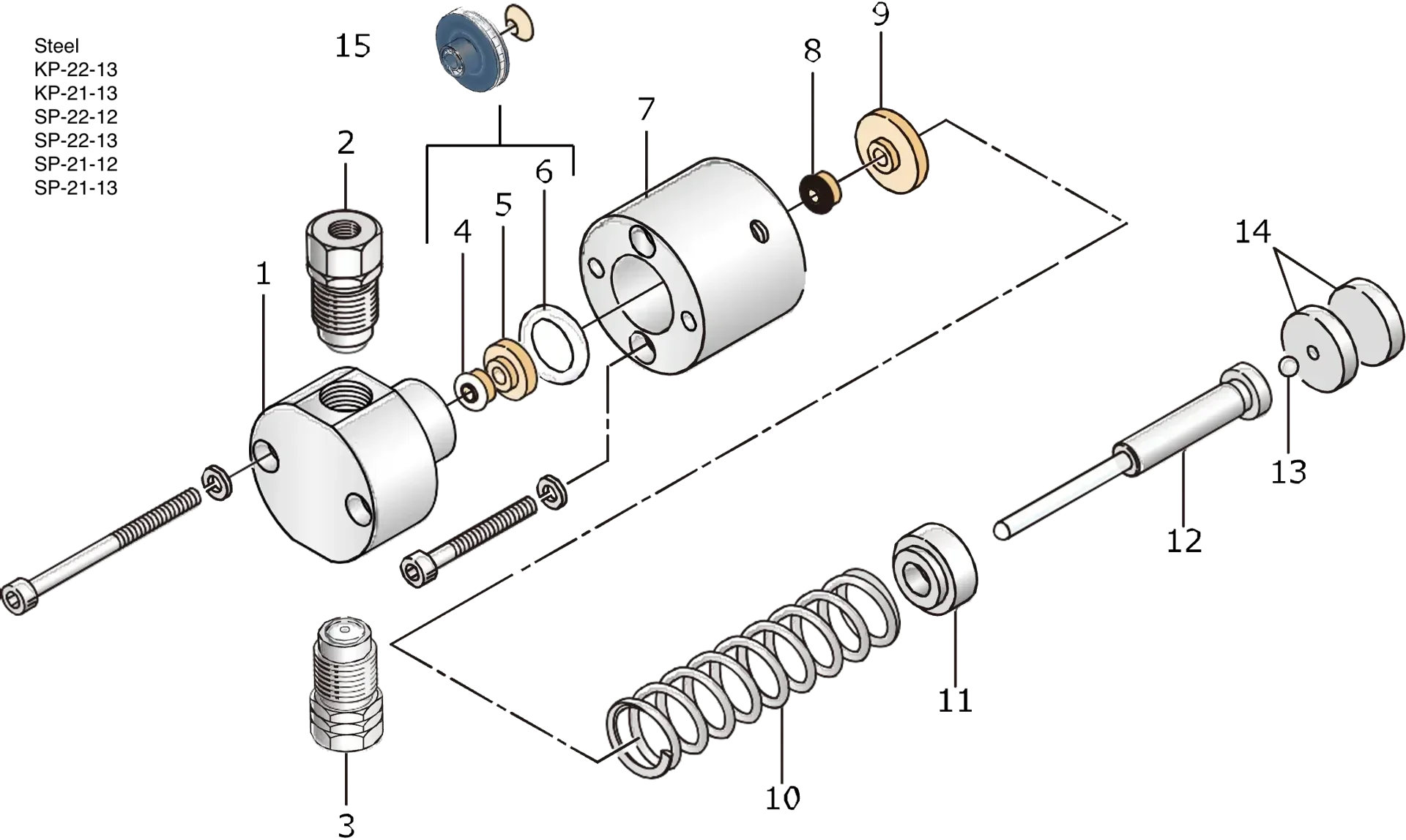 FLOM Pump head, ø 3.2 mm, SS