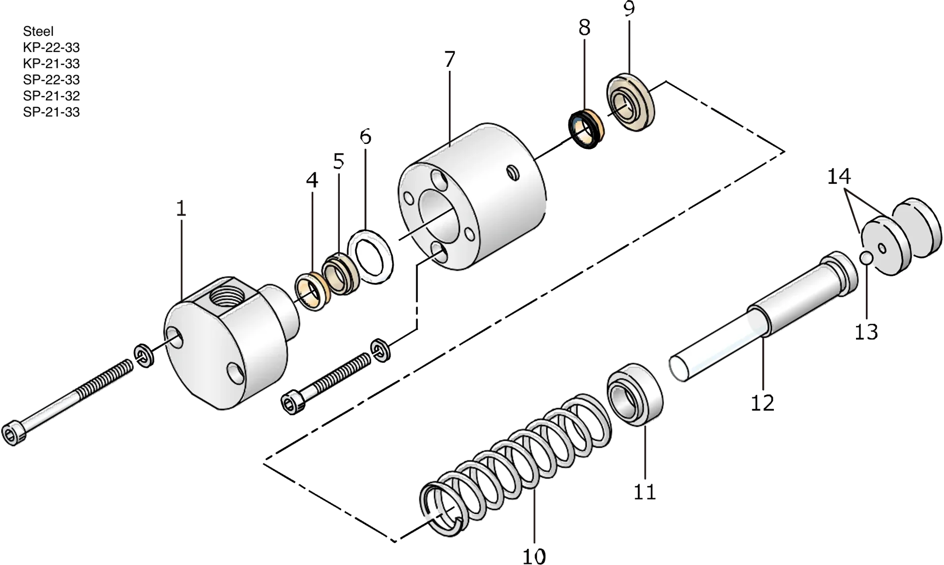 FLOM Plunger guide, ø 7 mm, PEEK